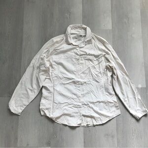 REI UPF 30 SHIRT WHITE BUTTON LONG SLEEVE ZIP POCKETS WOMENS XL